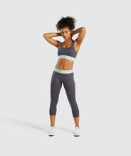 Load image into Gallery viewer, Gymshark Fit Cropped Leggings - Grey/Light Green