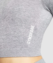 Load image into Gallery viewer, Gymshark Adapt Marl Seamless Long Sleeve Crop Top - Grey
